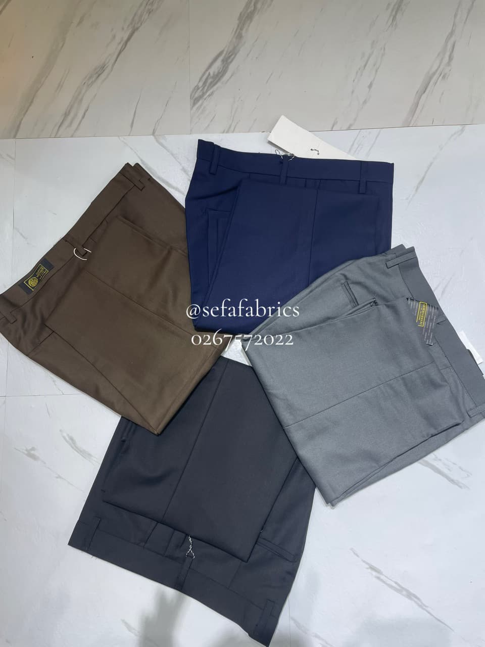 Already-Made Tailored Trousers — photo 1. Sefa Fabrics, Accra, Ghana.