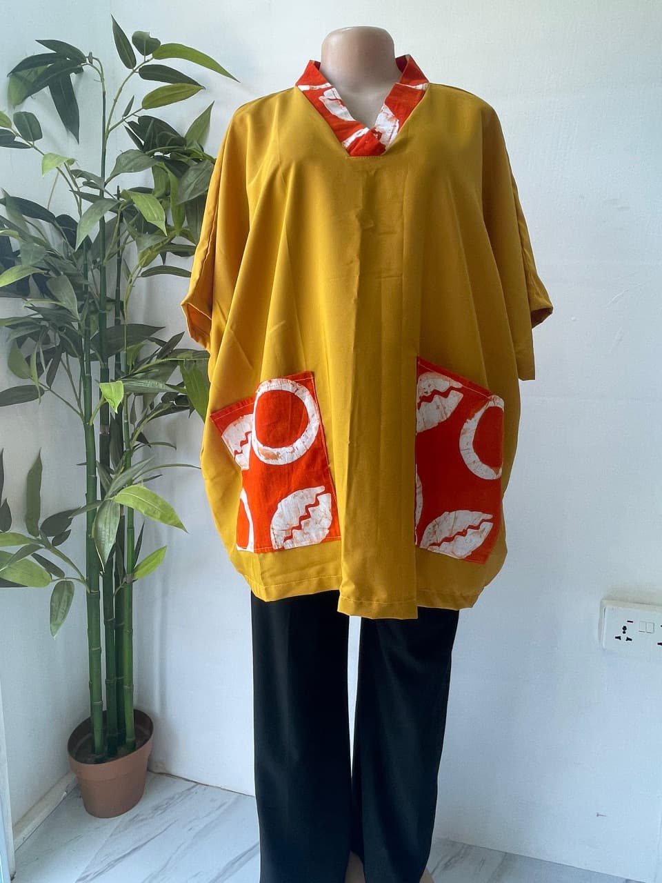 Olive Kimono Blouse — photo 1. Sefa Fabrics, Accra, Ghana.