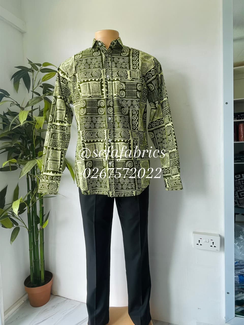 Men’s Long Sleeve Shirt — photo 1. Sefa Fabrics, Accra, Ghana.